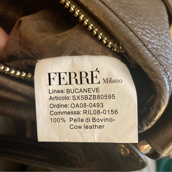 FERRE Bucaneve pebbled leather brown shoulder bag - Picture 7 of 7